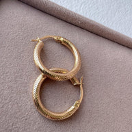 Spiral Thin 18k Solid Gold Hollow Hoops