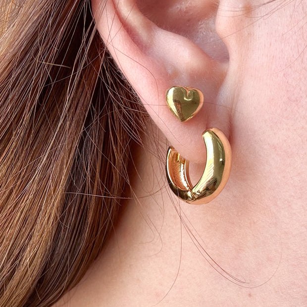 Golden Plain Medium Classic Hoops