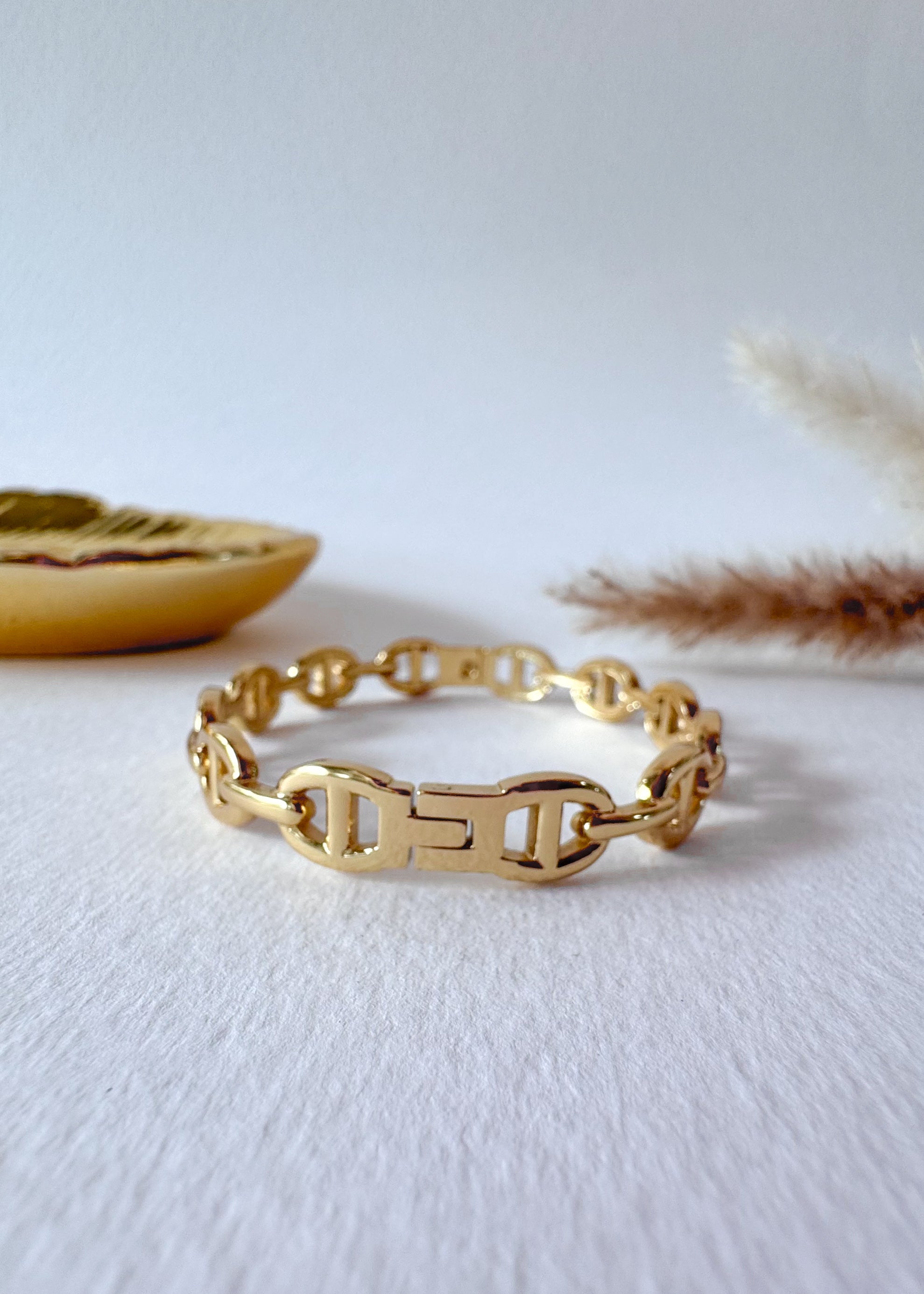 Puffed Mariner Rigid Steel Bracelet