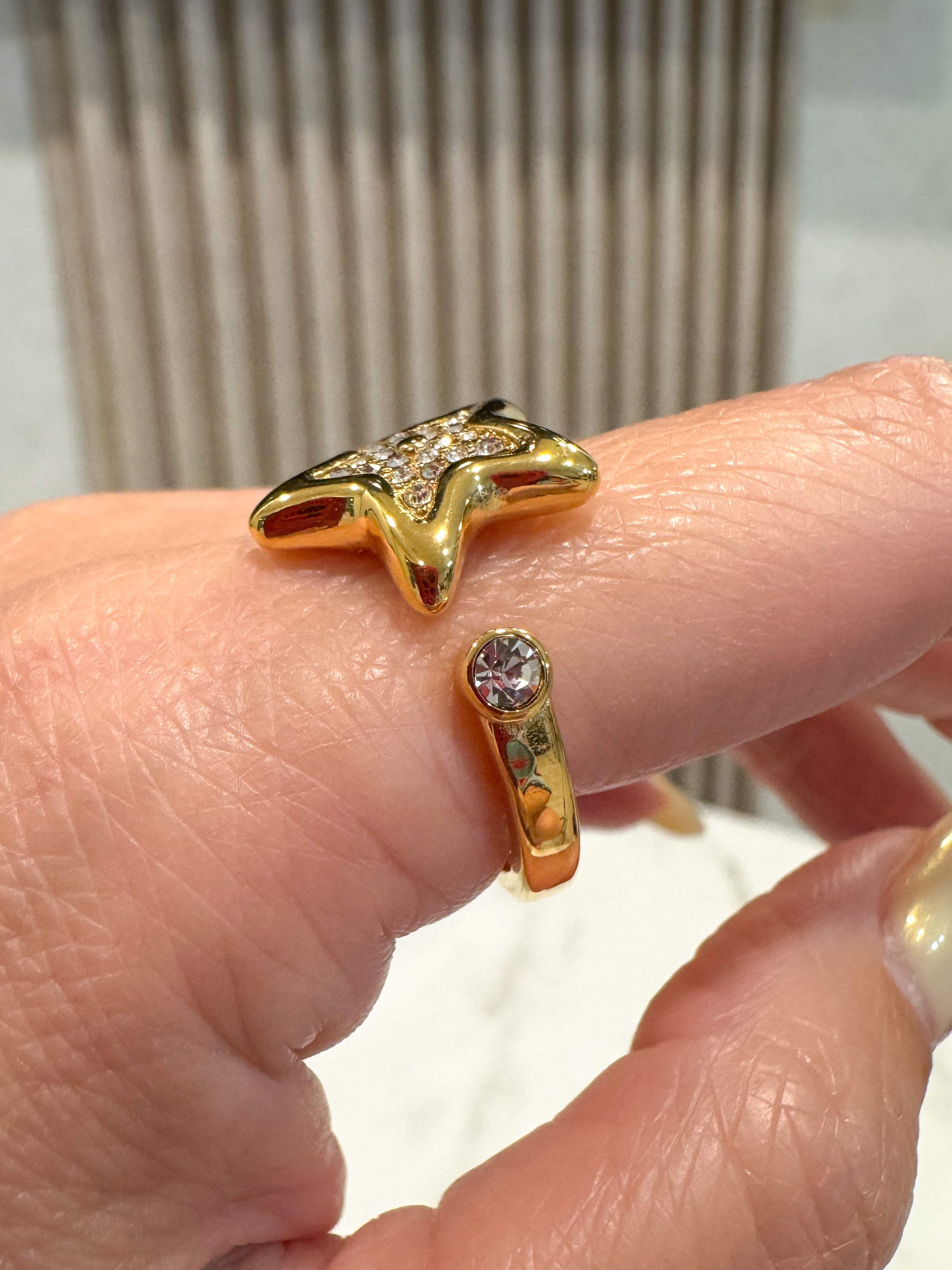 Golden Star & Zircon Ring