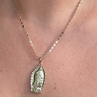 Big Oval Guadalupe Medal Necklace