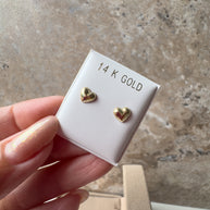Mini Hearts Topitos 14K Solid Gold Earrings