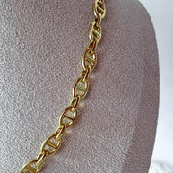 Puffed Mariner Style Steel Necklace