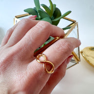 Infinite Shape Golden Steel Ring