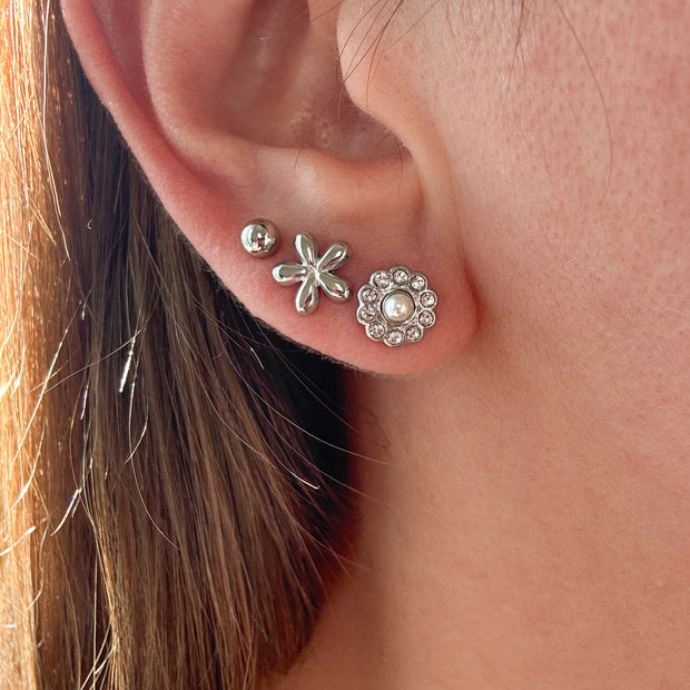 Mini Steel Silver Earrings