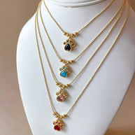 4 Different Multicolor Adjustable Dog Paw Necklaces