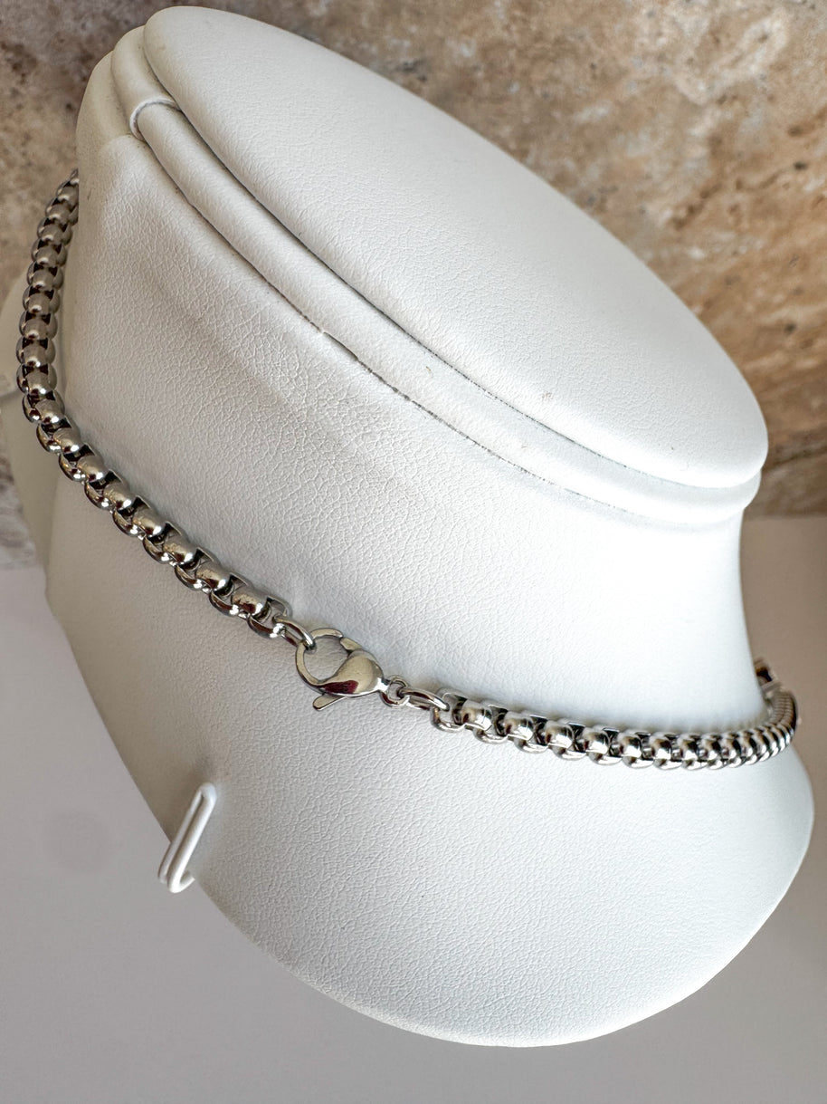 Silver Cross Style Large Necklace