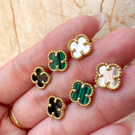 Aretes Topitos Clover de Varios Colores