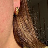 Textured Medium Golden Steel Hoops