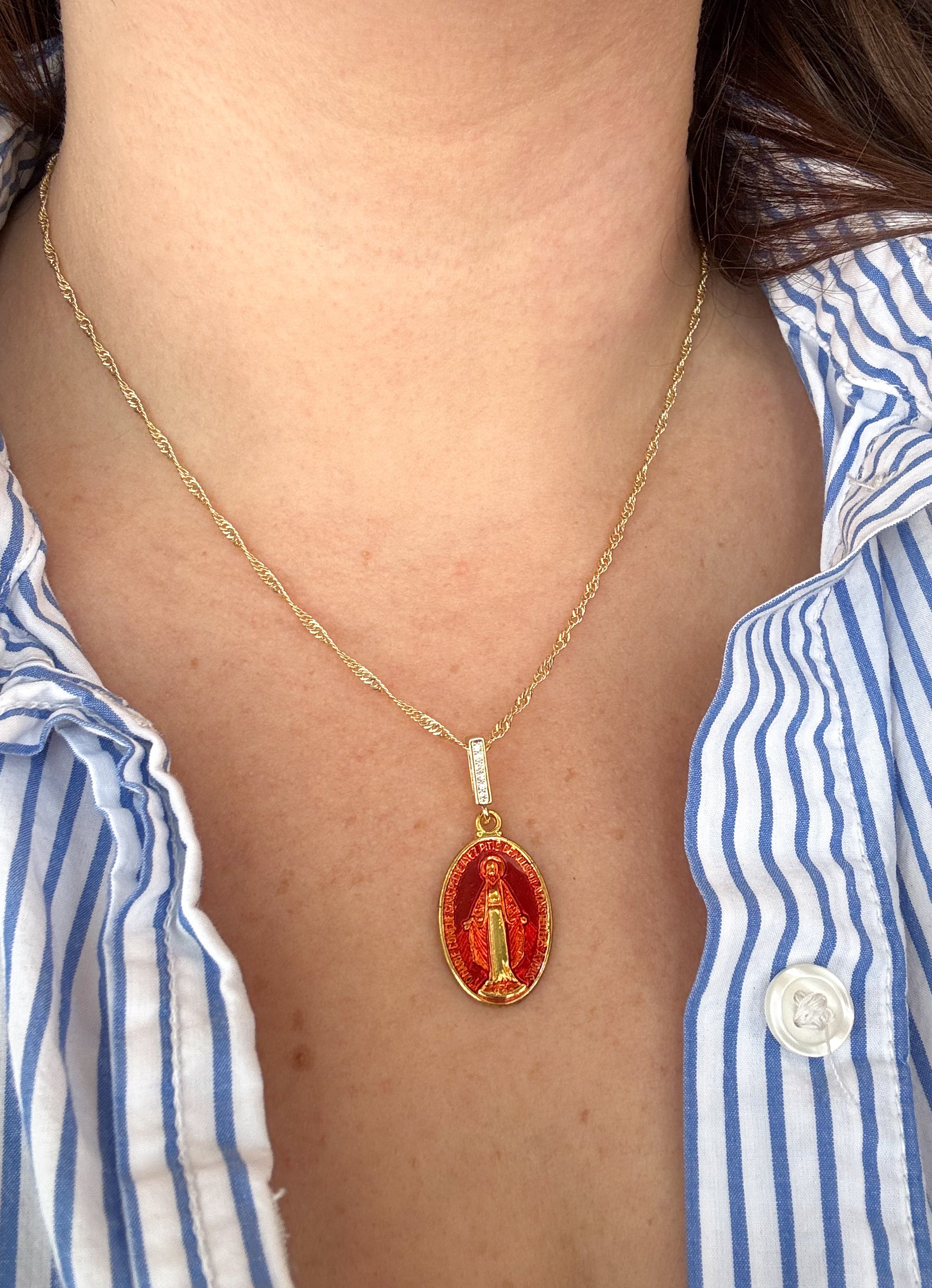 Red Virgin Medal Necklace