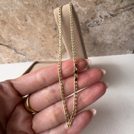 Cuban Style Semi Solid Real 14k Gold Necklace