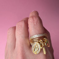 Guadalupe Style Cross and Heart Ring
