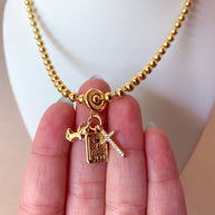 Bible, Angel and Cross 3 Charms in 1 Necklace