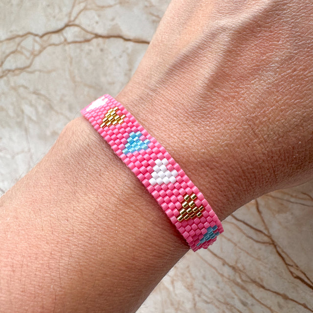 Brazalete Miyuki Fuchsia Multicolor