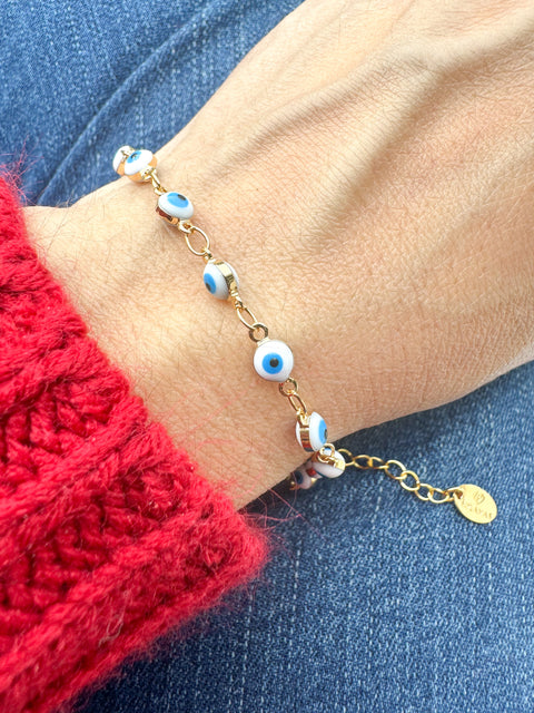 Brazalete Ojitos Blancos Protección