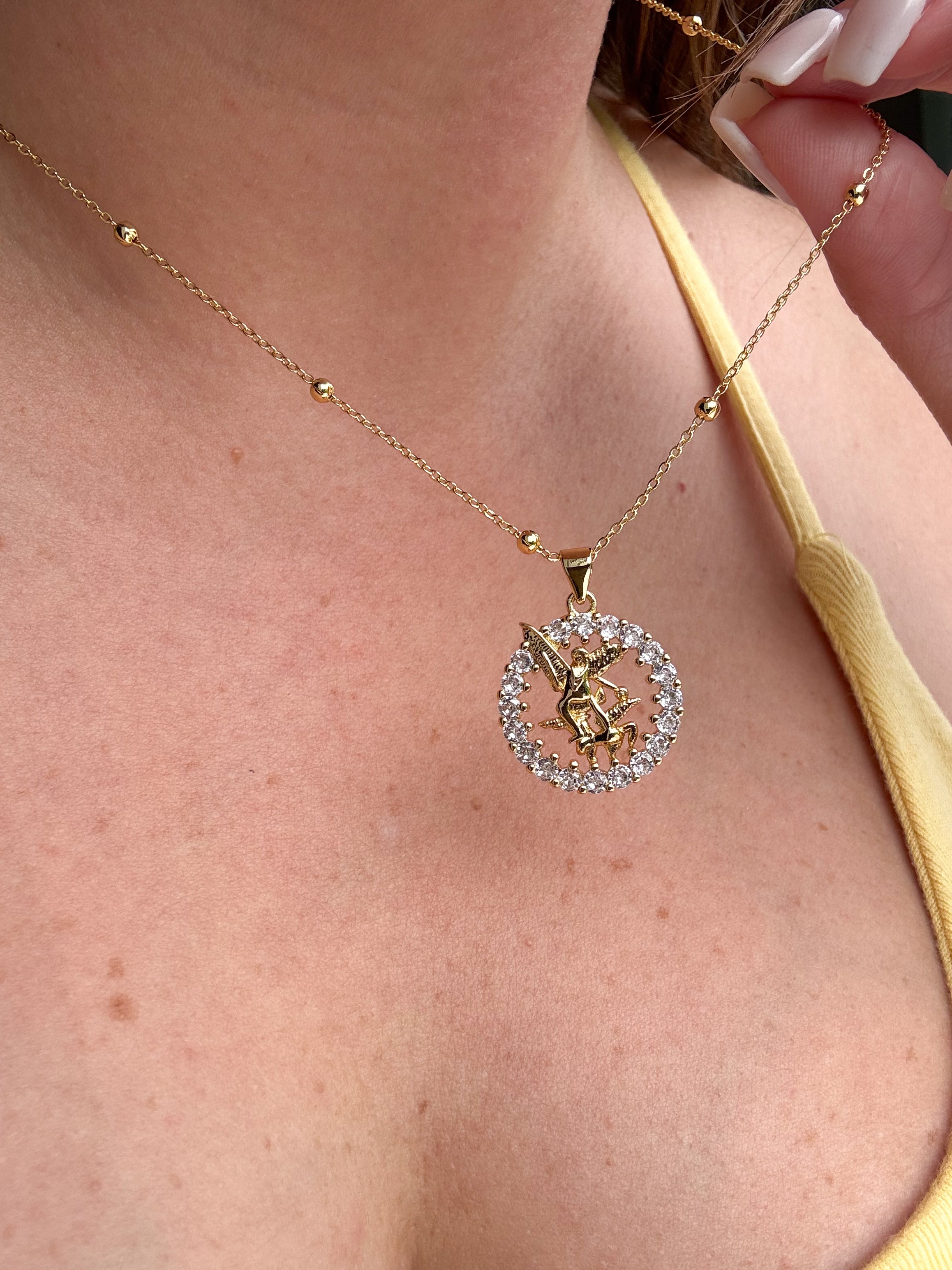 St. Miguel Arcangel Crystals Necklace