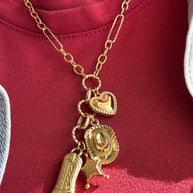 Cowboy Style Multi Charm Necklace