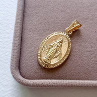 Miracle Virgin Medal 18k Solid Gold Hollow Charm