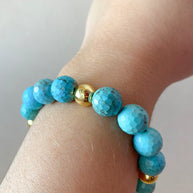 Turquoise Medium Balls Beads Elastic Bracelet