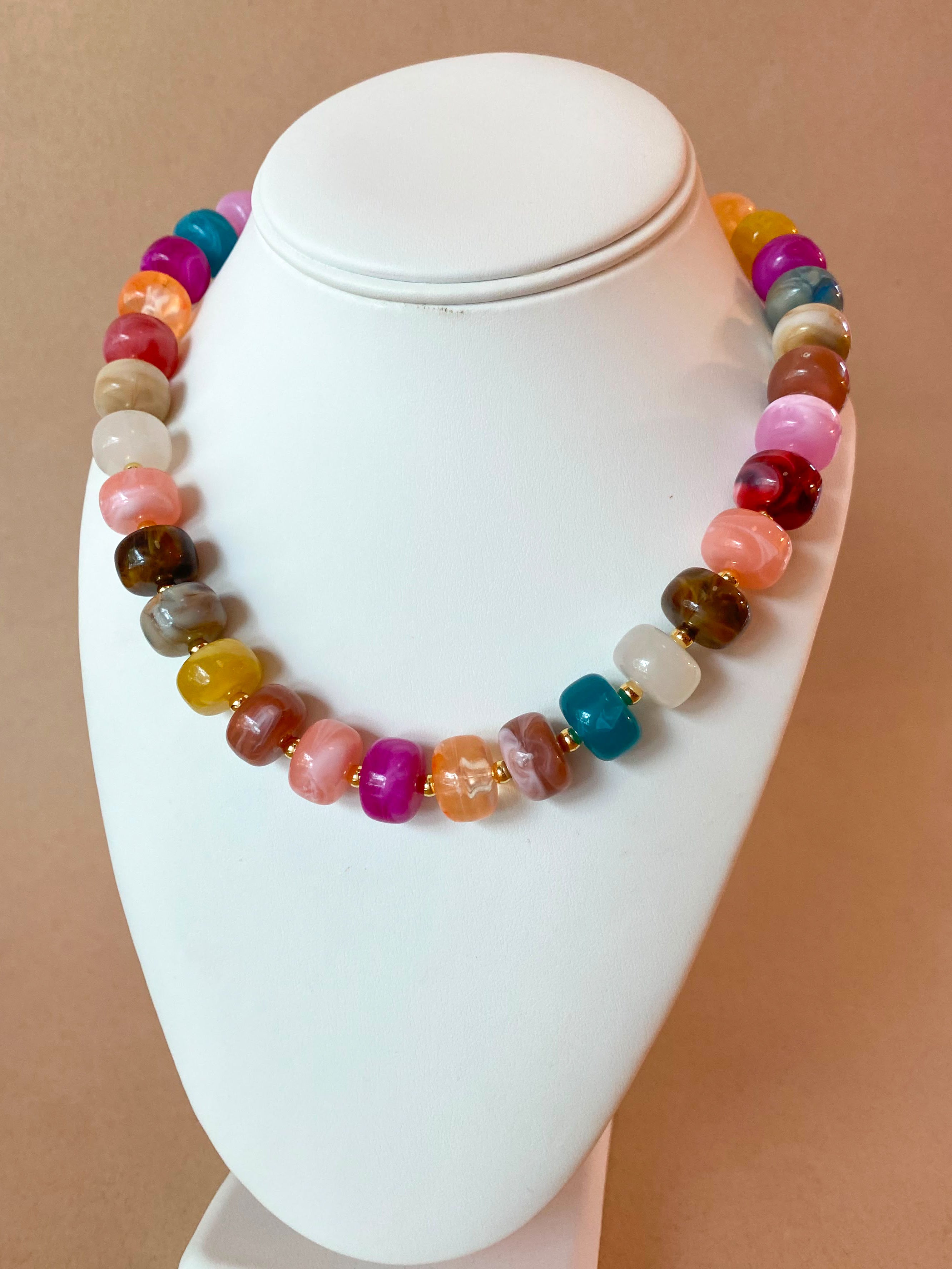 Big Multicolor Beads Pattern Necklace
