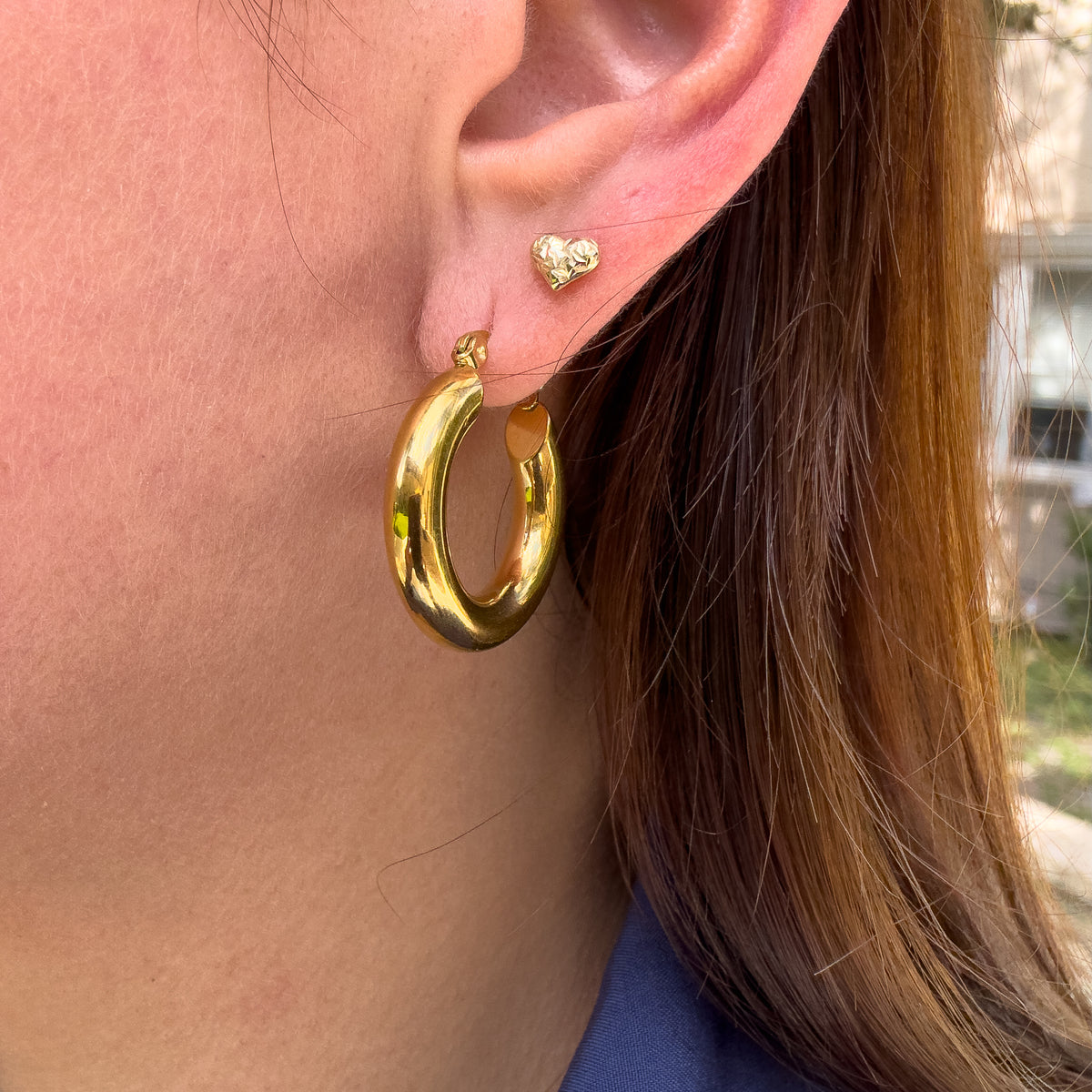Classic Gold Steel Thick Hoops