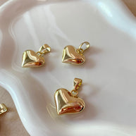 Plain Golden Heart Medium Charm