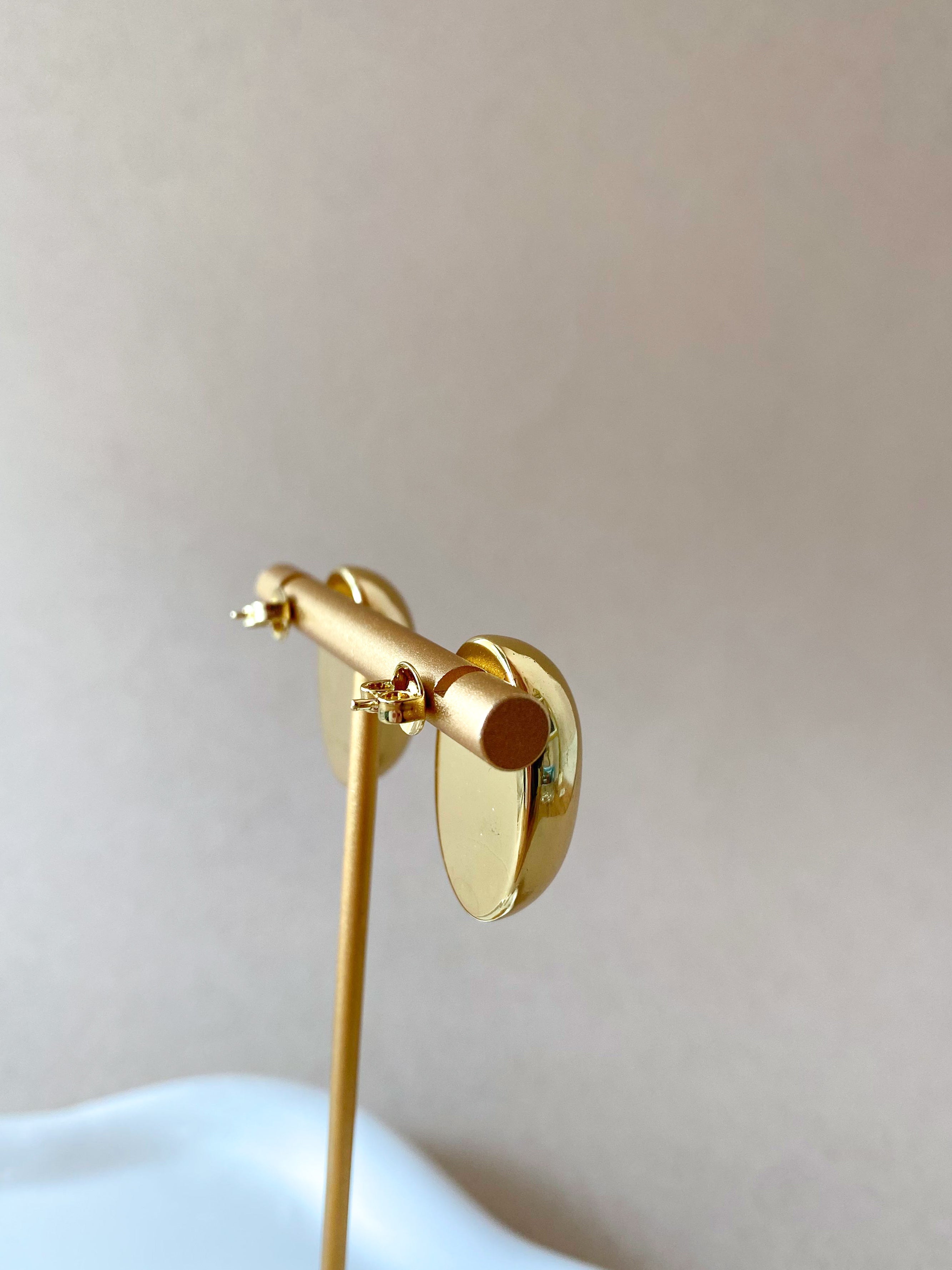 Golden Steel Drop Big Shape Earrings