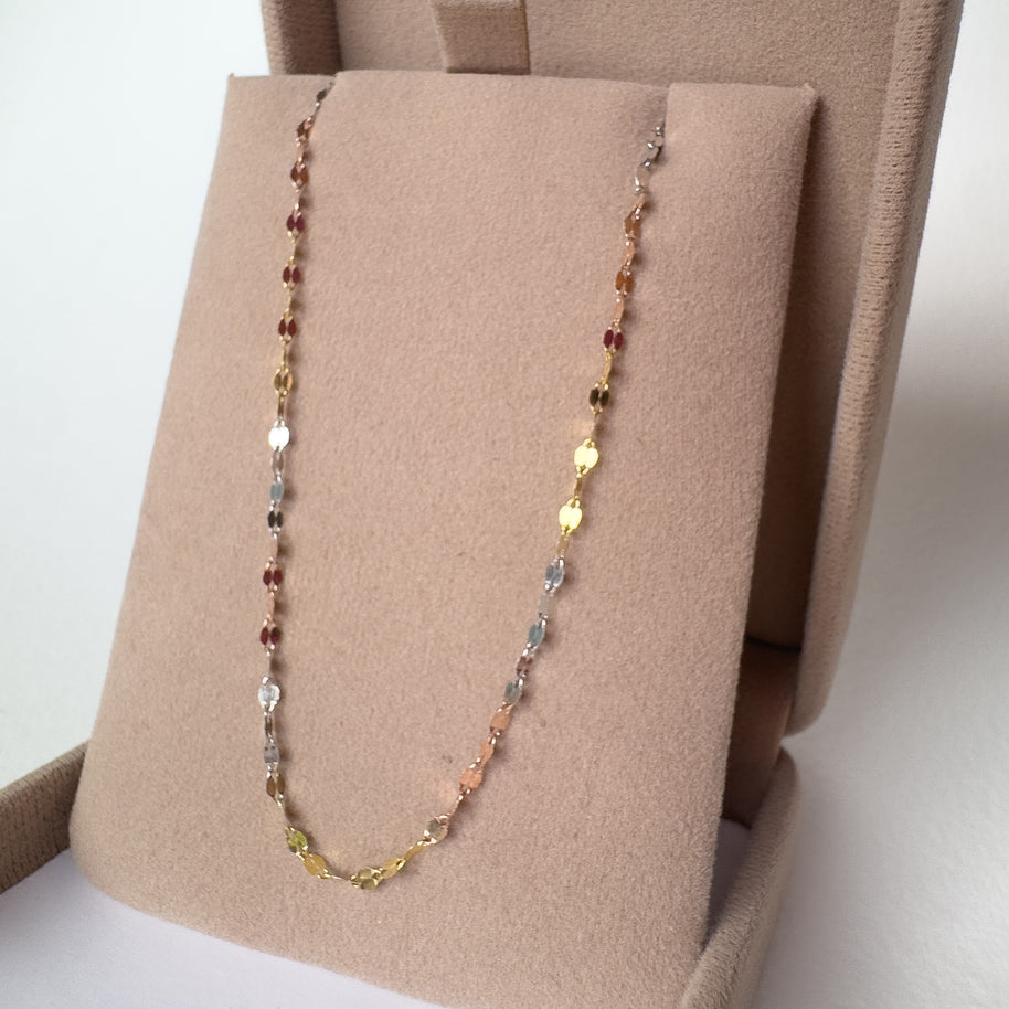 Tricolor Shine 18K Italian Gold Chain
