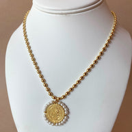 St Benedict Golden and Pearl Medal Necklace