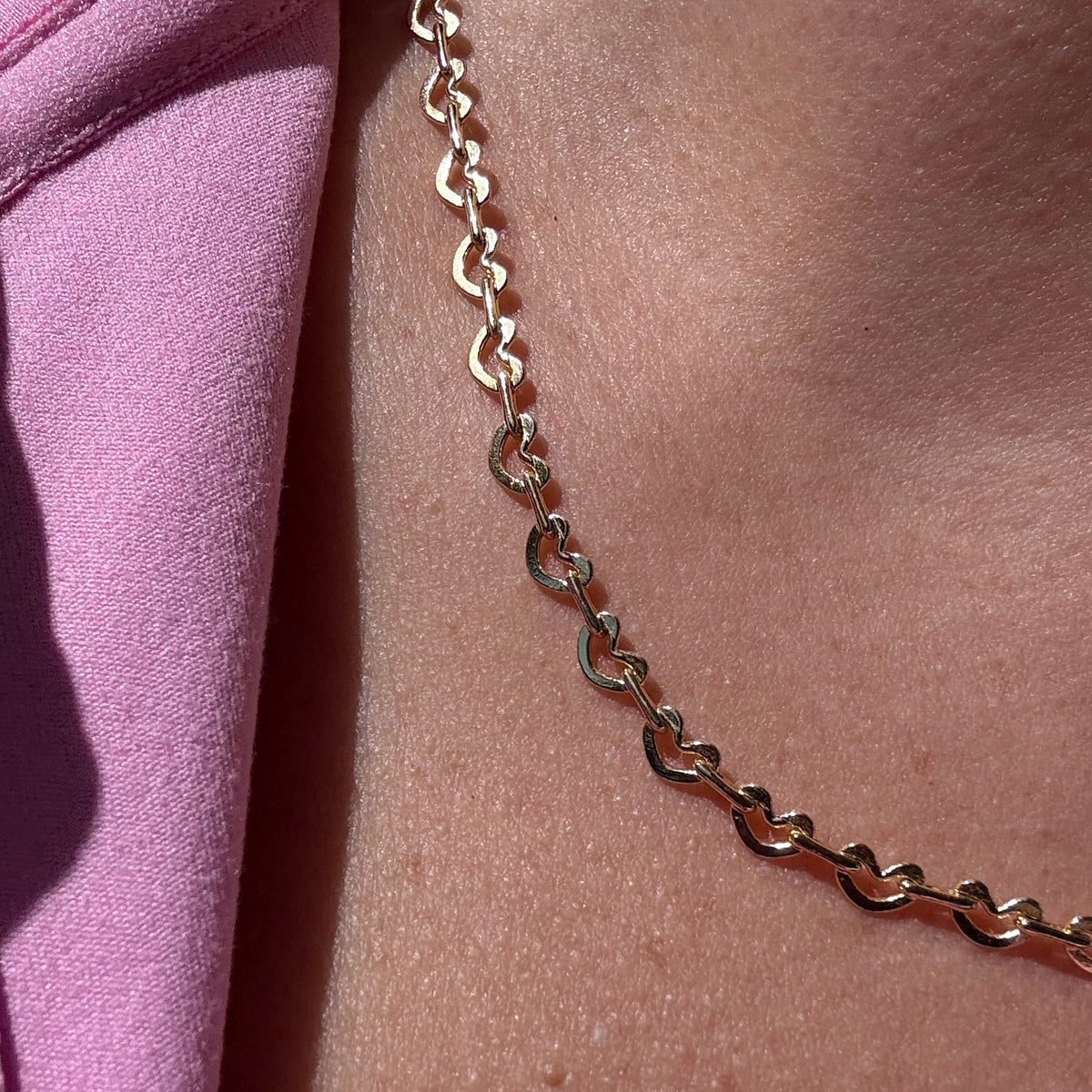 Golden Hearts Pattern Necklace