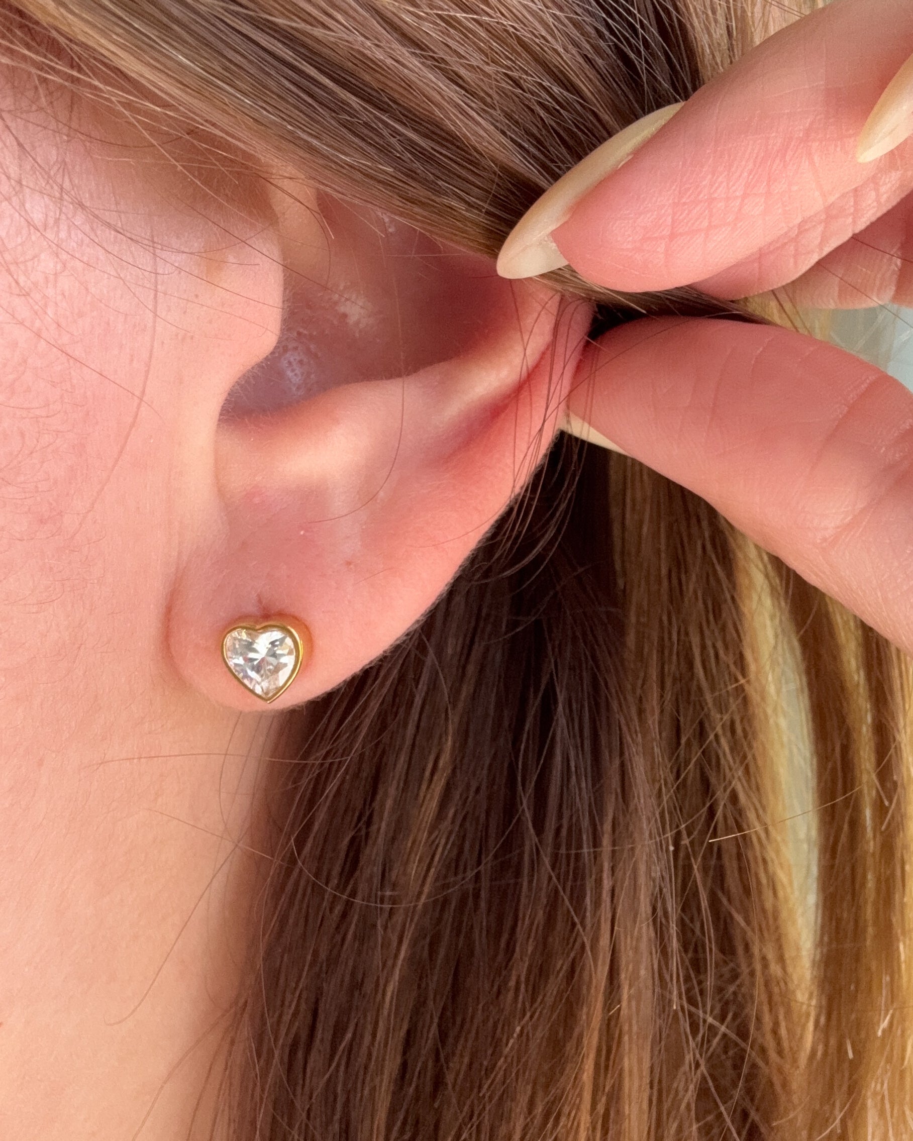 Little Crystal Heart Earrings