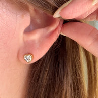 Little Crystal Heart Earrings