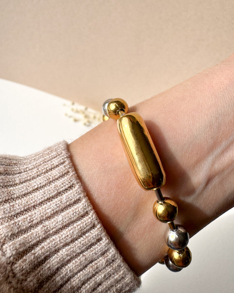 Silver & Gold Balls Bracelet