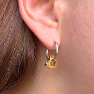 Silver and Gold Multi Heart Steel Hoops