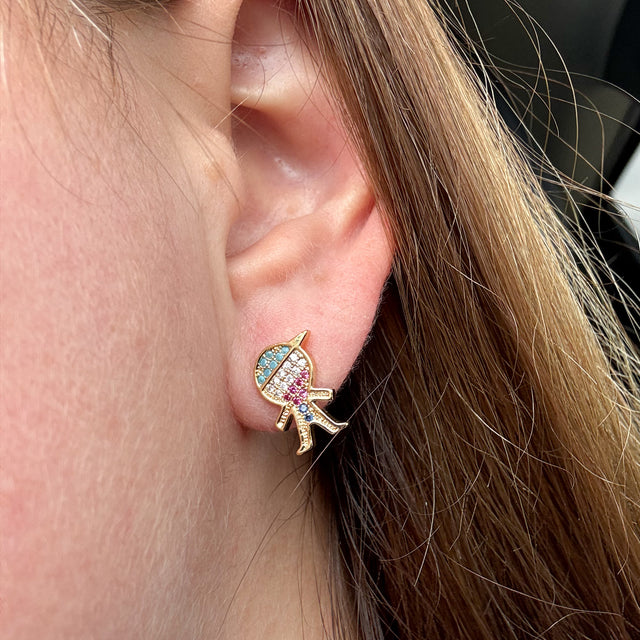 Colorful Kid Style Gold Earring