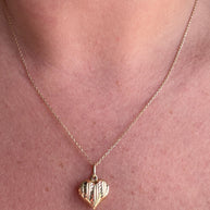 Dainty Chain 14k Solid Gold Necklace with medium heart