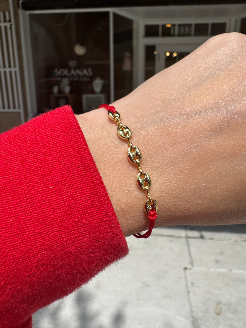 Pulsera Roja Grano de Cafe 