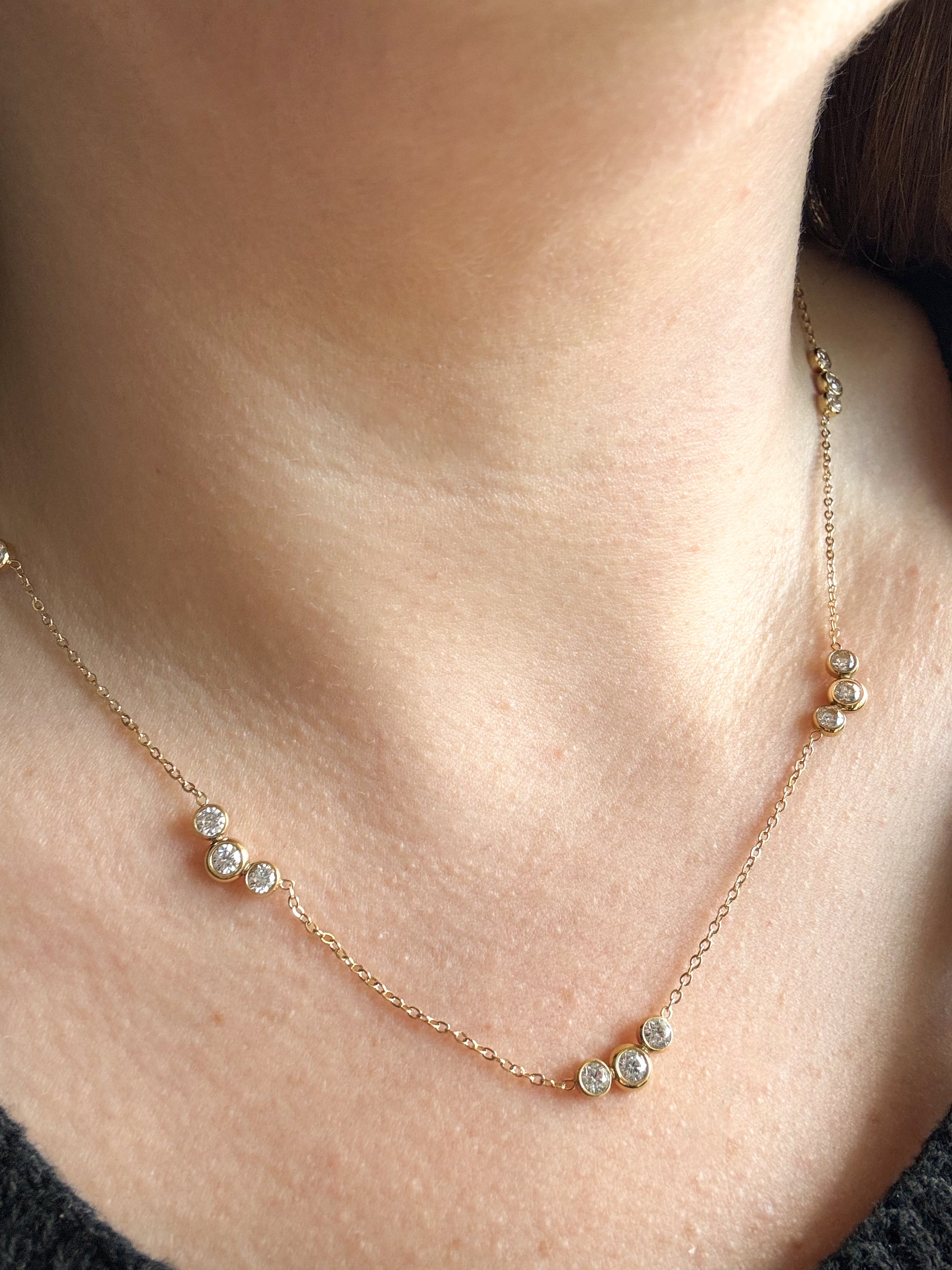 Crystal Pattern Silver & Gold Necklace