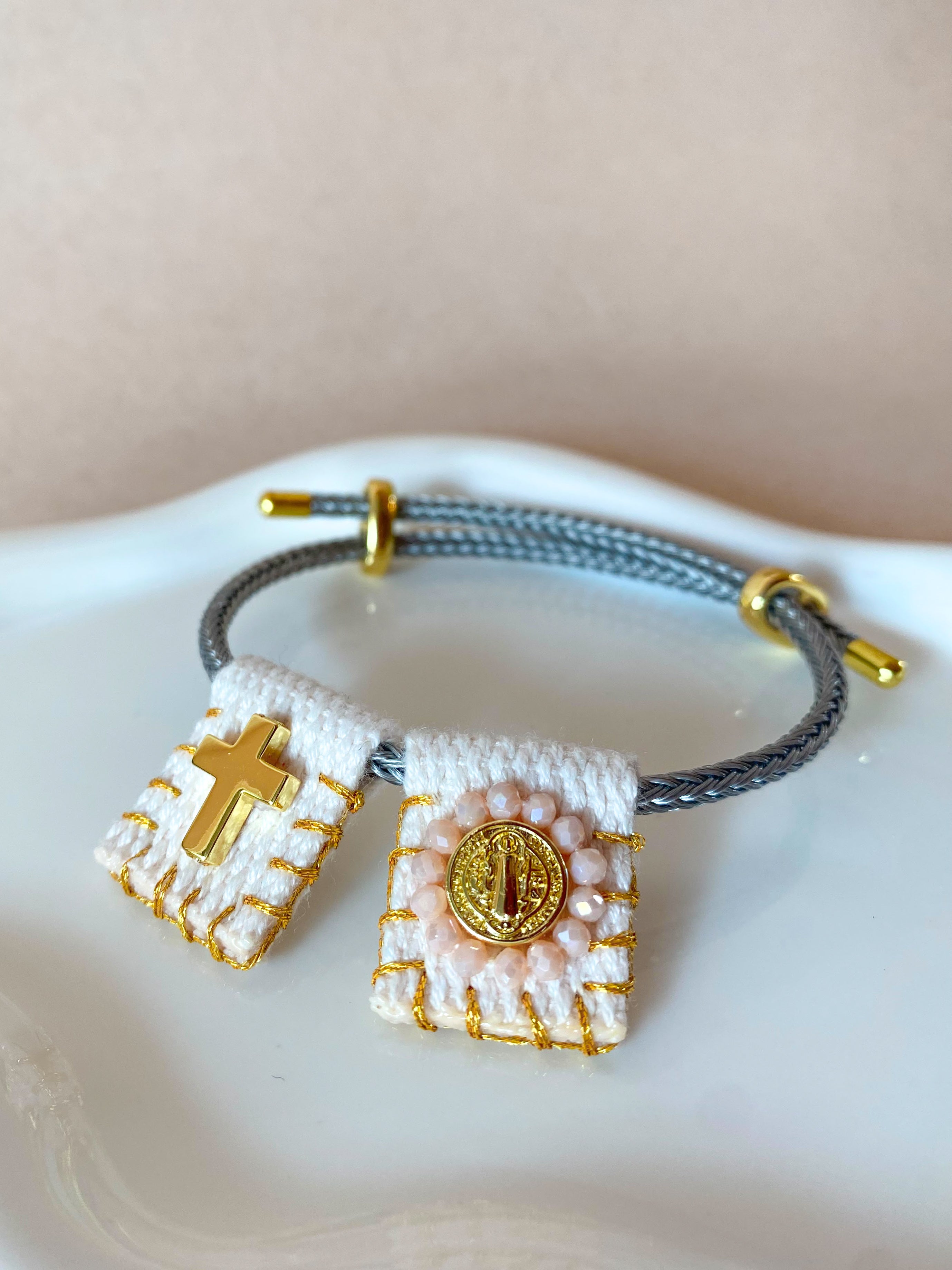 Adjustable Scapular St Benedict Colorful Bracelet