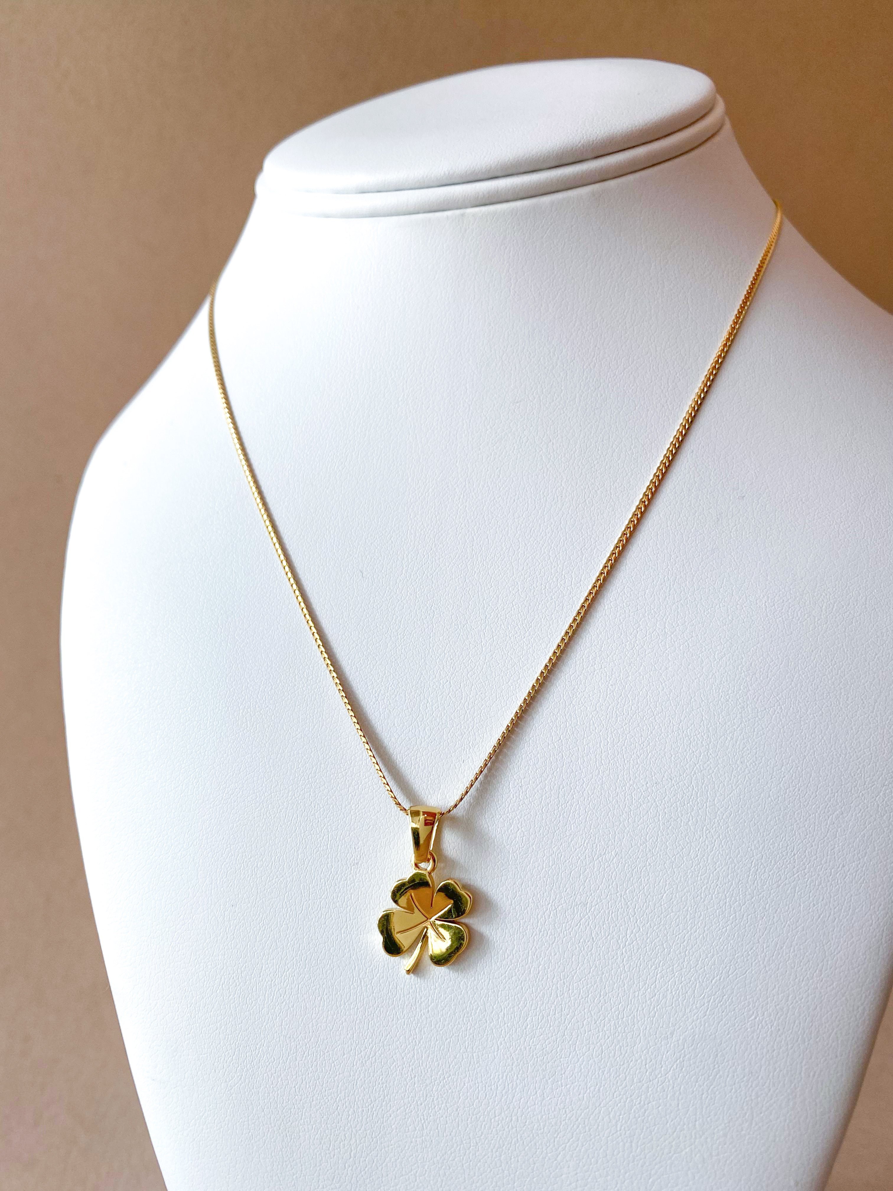 Golden Clover Steel Necklace