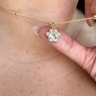 Dog Paw Crystal Necklace