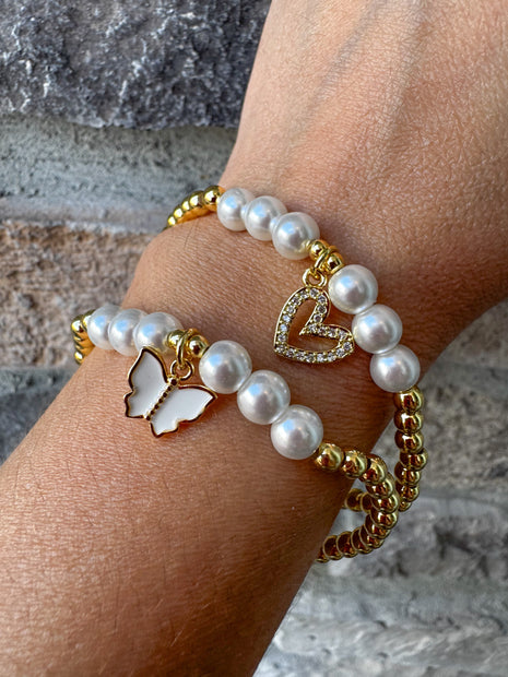 Pulseras Elásticas con Perlas