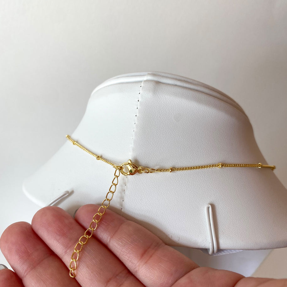 White Dios and Clear Cross Necklace