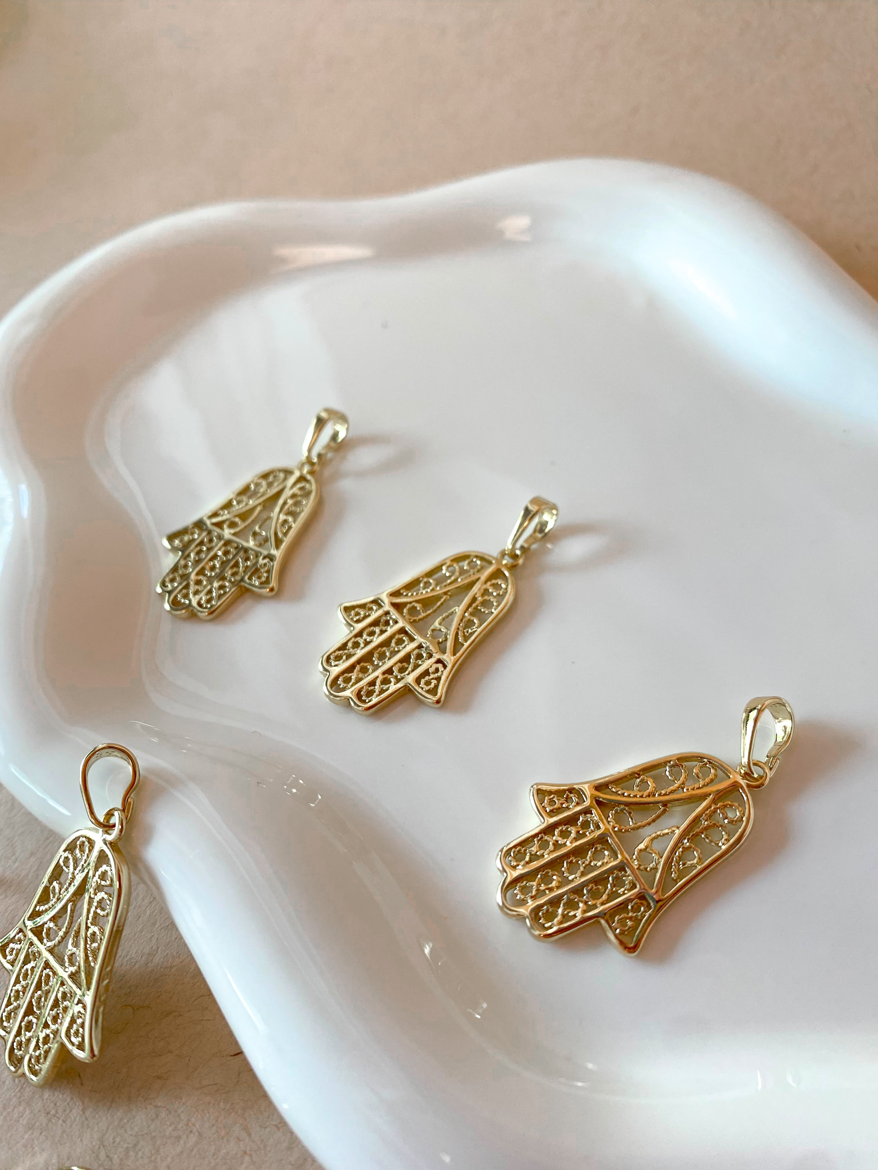 Big Hamsa Golden Style Charm