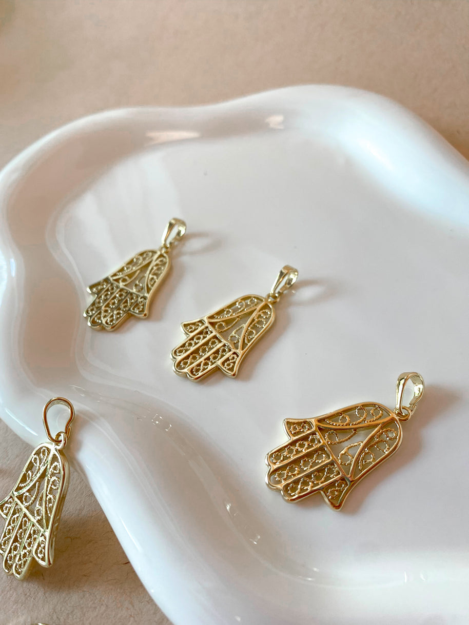 Big Hamsa Golden Style Charm