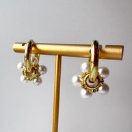 Argollas Grandes Flores de Perlitas