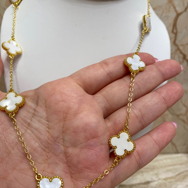 Black & White Clovers Necklace