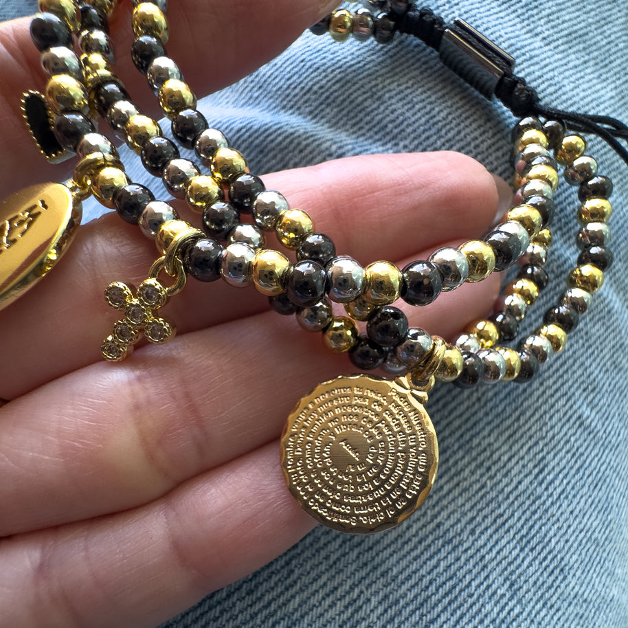 Chinita Virgin Variety of Religious Charms in Adjustable Bracelet