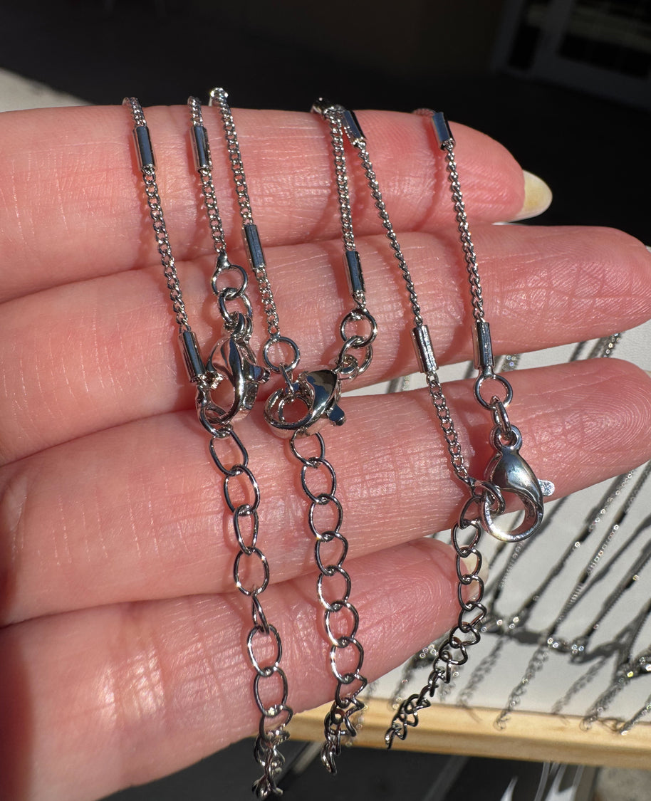 Initial Silver Mother of Pearl Necklace