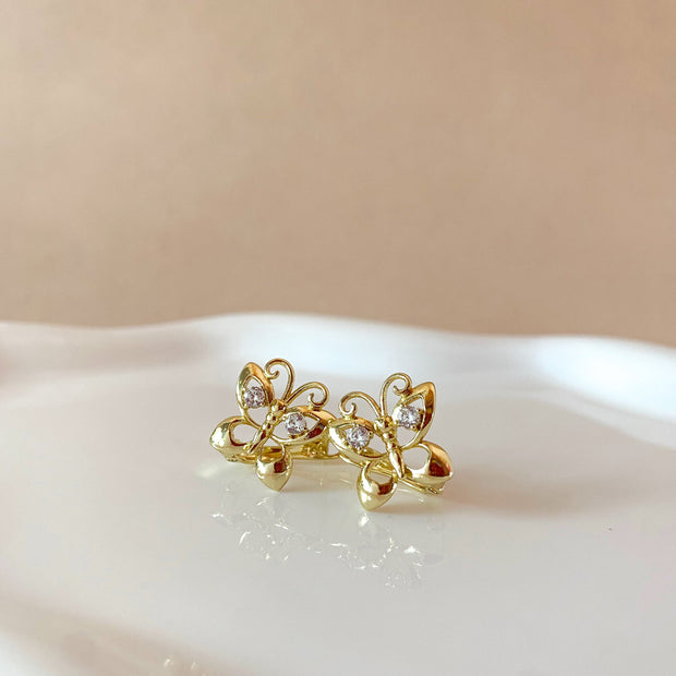 Butterfly Crystal Hoops